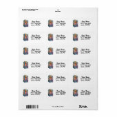 Verkaufsautomat mit Teddybären Adressaufkleber (Vorne)