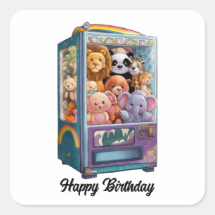 Verkaufsautomat mit Teddybären Quadratischer Aufkleber
