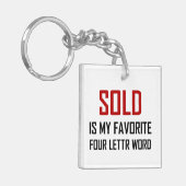 Verkaufsbuchstabe-Wort des lieblings-vier lustig Schlüsselanhänger (Vorderseite links)