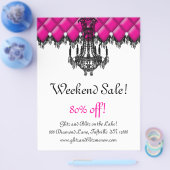 Verkaufsflyer Modeschmuck Rosa Kronleuchter Geknöp Flyer (Einzeln)