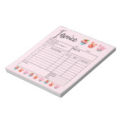 Verkaufsformular für BäckereiRechnungen Notizblock (Rotiert)