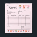 Verkaufsformular für BäckereiRechnungen Notizblock<br><div class="desc">Bakery Invoice Sales Form erhalten Konditorei Cupcake Notepad</div>