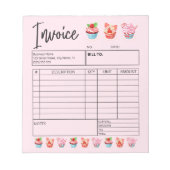 Verkaufsformular für BäckereiRechnungen Notizblock (Vorderseite)