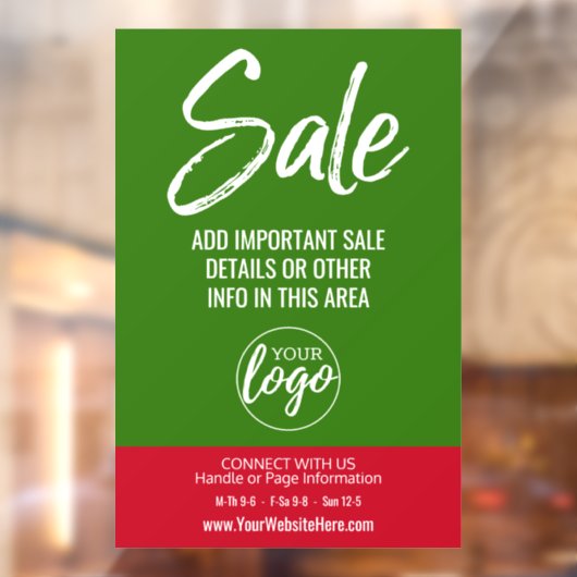 Verkaufsinwerbung mit Logos und Ladendetails Fensteraufkleber (Blatt 2)