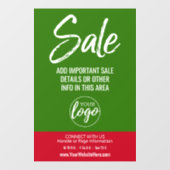 Verkaufsinwerbung mit Logos und Ladendetails Fensteraufkleber (Blatt)