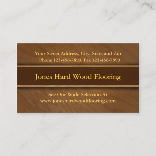 Verkaufskarte für Hartholzböden Visitenkarte (Vorderseite)
