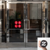 Verkaufsschild mit weißem Buchstaben an der Verkle Fensteraufkleber (Büro Tür)