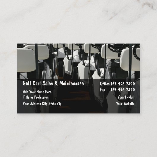 Verkaufsservice für Golfcarts Visitenkarte (Vorderseite)