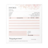 Verkaufsvorlage für rosa florale Geschäfte Notizblock (Vorderseite)