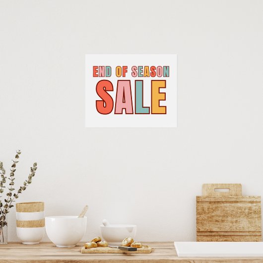 Verkaufszeichen, Poster zum Ende der Saison (Küche)