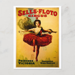 verkauft Floto Wire Dancer Circus Princess Victori Feiertagspostkarte