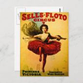 verkauft Floto Wire Dancer Circus Princess Victori Postkarte (Vorne/Hinten)