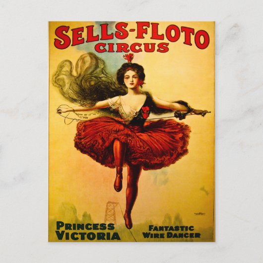 verkauft Floto Wire Dancer Circus Princess Victori Postkarte (Vorderseite)