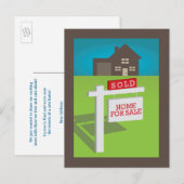 verkauft! Wir haben ein Haus gekauft! Postkarte (Vorne/Hinten)