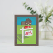 verkauft! Wir haben ein Haus gekauft! Postkarte (Stehend Vorderseite)