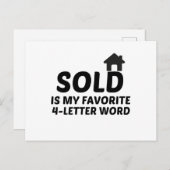 VERKAUFTE BELIEBTE WORTE POSTKARTE (Vorne/Hinten)