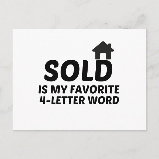 VERKAUFTE BELIEBTE WORTE POSTKARTE (Vorderseite)