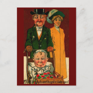 Verkaufte das Auto und kaufte einen Vintage-Babywa Postkarte
