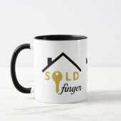 VERKAUFTE FINGER Spaß Real Anwesen Agent Realtor Tasse (Links)