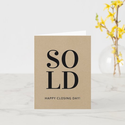 VERKAUFTE KRAFTpapiere Happsing Day Real Anwesen Karte (Gelbe Blume)