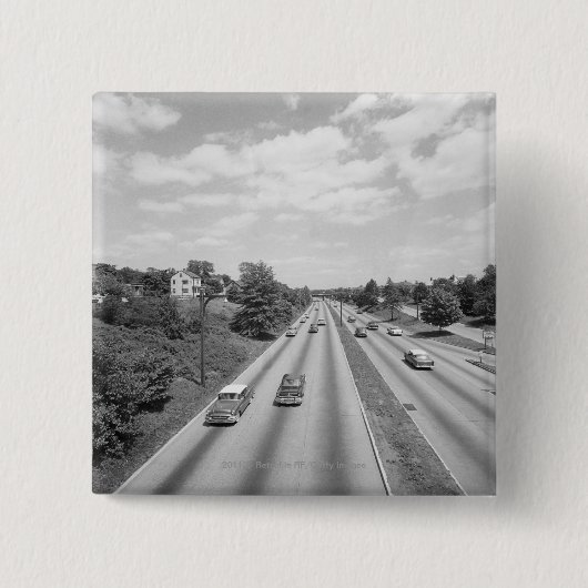 Verkehr auf Landstraße Button (Vorderseite)