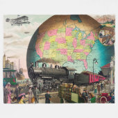 Verkehr des 20. Jahrhunderts, Vintag 1910 Fleecedecke (Vorderseite (Horizontal))