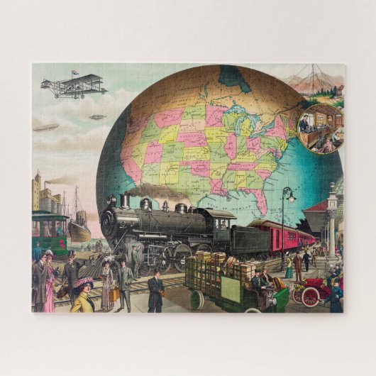Verkehr des 20. Jahrhunderts, Vintag 1910 Puzzle (Horizontal)