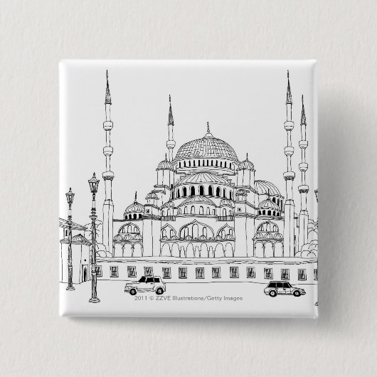Verkehr durch Moschee Button (Vorderseite)