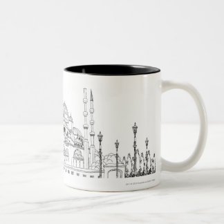 Verkehr durch Moschee Zweifarbige Tasse