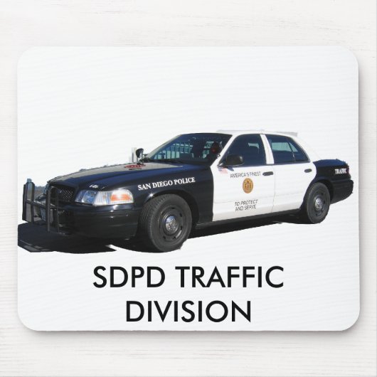 Verkehr Slicktop, SDPD VERKEHRS-ABTEILUNG Mousepad (Vorne)