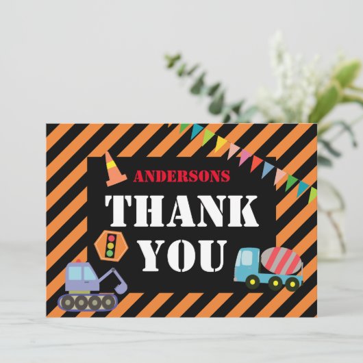 Verkehr Vielen Dank Dankeskarte (Stehend Vorderseite)