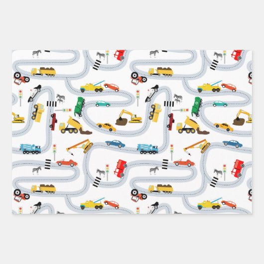 Verkehr von Personenkraftwagen Geschenkpapier Set (Vorderseite 3)