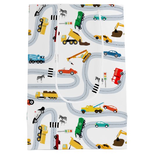 Verkehr von Personenkraftwagen Mittlere Geschenktüte (Rückseite)