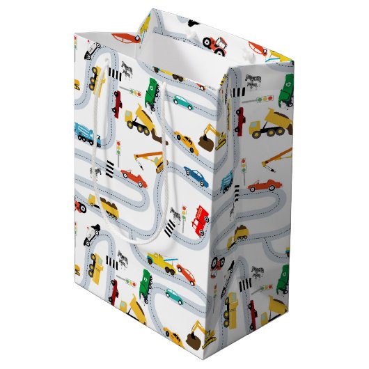 Verkehr von Personenkraftwagen Mittlere Geschenktüte (Rückseite Schrägansicht)