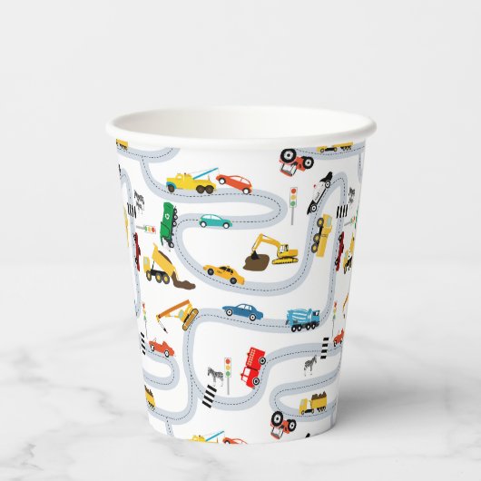 Verkehr von Personenkraftwagen Pappbecher (Rückseite)