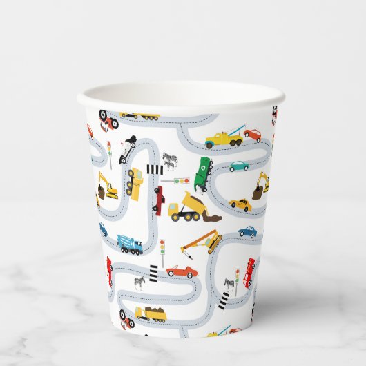 Verkehr von Personenkraftwagen Pappbecher (Vorderseite)