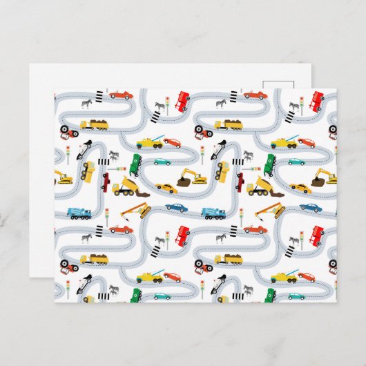 Verkehr von Personenkraftwagen Postkarte (Vorne/Hinten)