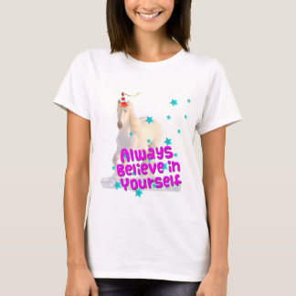 Verkehrs-Kegel-Einhorn-Pferd glauben sich immer T-Shirt