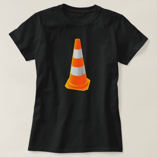 Verkehrs-Kegel mit grauen Streifen T-Shirt (Design vorne)