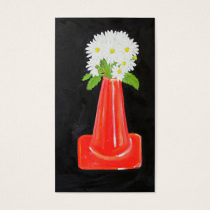 Verkehrs-Kegel und Blumen