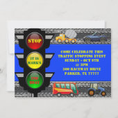 Verkehrs-Rennwagen-Kipper-Bus-Traktor laden ein Einladung (Vorderseite)