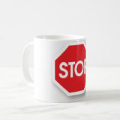 Verkehrs-Stoppschild Kaffeetasse (Vorderseite Links)