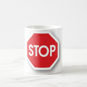 Verkehrs-Stoppschild Kaffeetasse