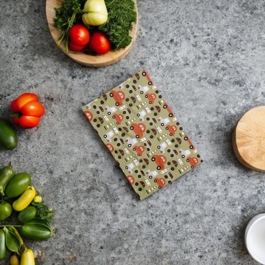 Verkehrsbeleuchtung Orange Cars Muster Geschirrtuch