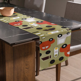 Verkehrsbeleuchtung Orange Cars Muster Großer Tischläufer