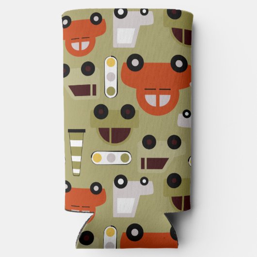 Verkehrsbeleuchtung Orange Cars Muster Selters Dosenkühler (Rückseite)