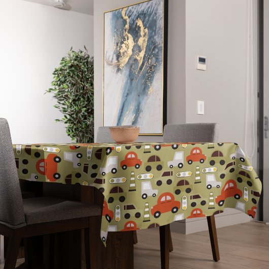 Verkehrsbeleuchtung Orange Cars Muster Tischdecke
