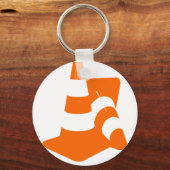 Verkehrshaut mit zwei Sicherheitspylonen Schlüsselanhänger (Vorderseite)