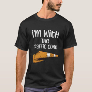 Verkehrskegel-Witz Ich bin mit dem Kegel Lustiger T-Shirt
