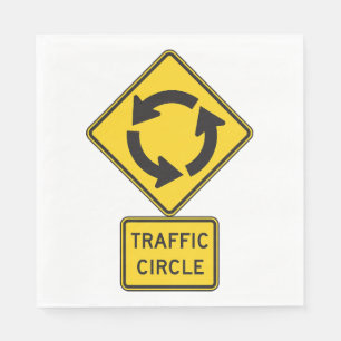 Verkehrskreisel-Straßenschild Gelbes Diamant Serviette